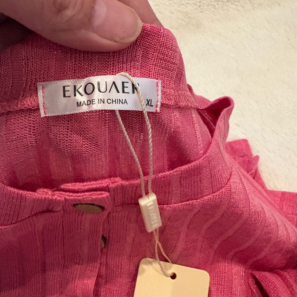 Pink Ribbed Pajama/Lounge Set - Picture 2 of 5